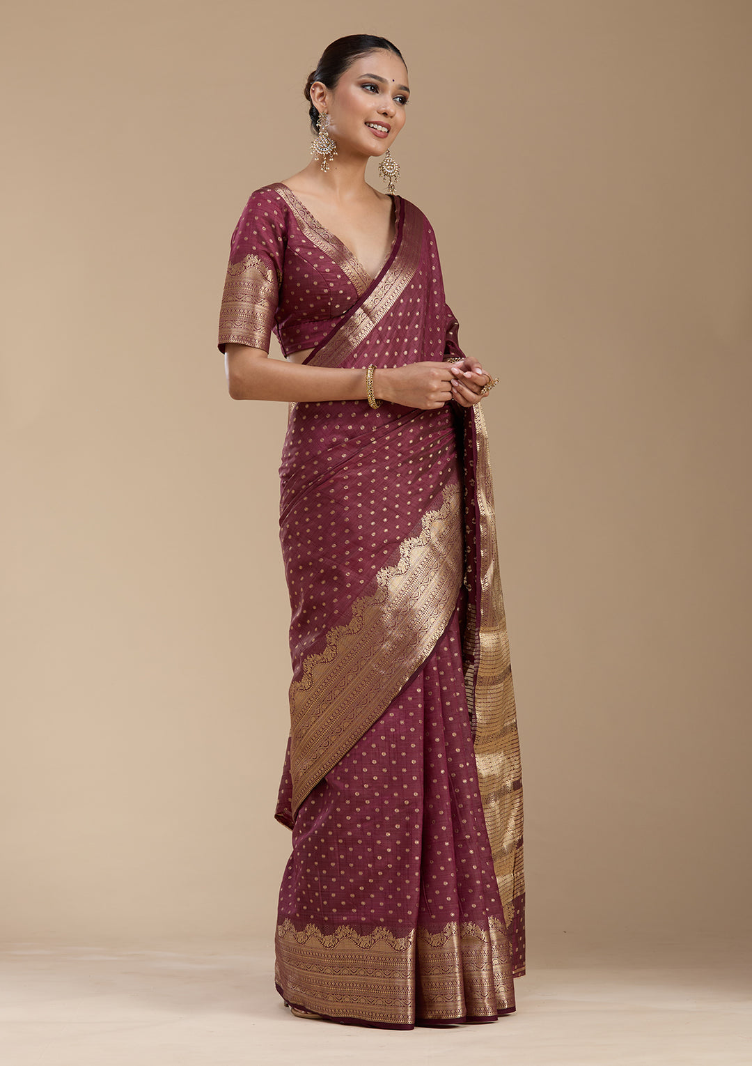 Brown Kanjivaram Silk Saree