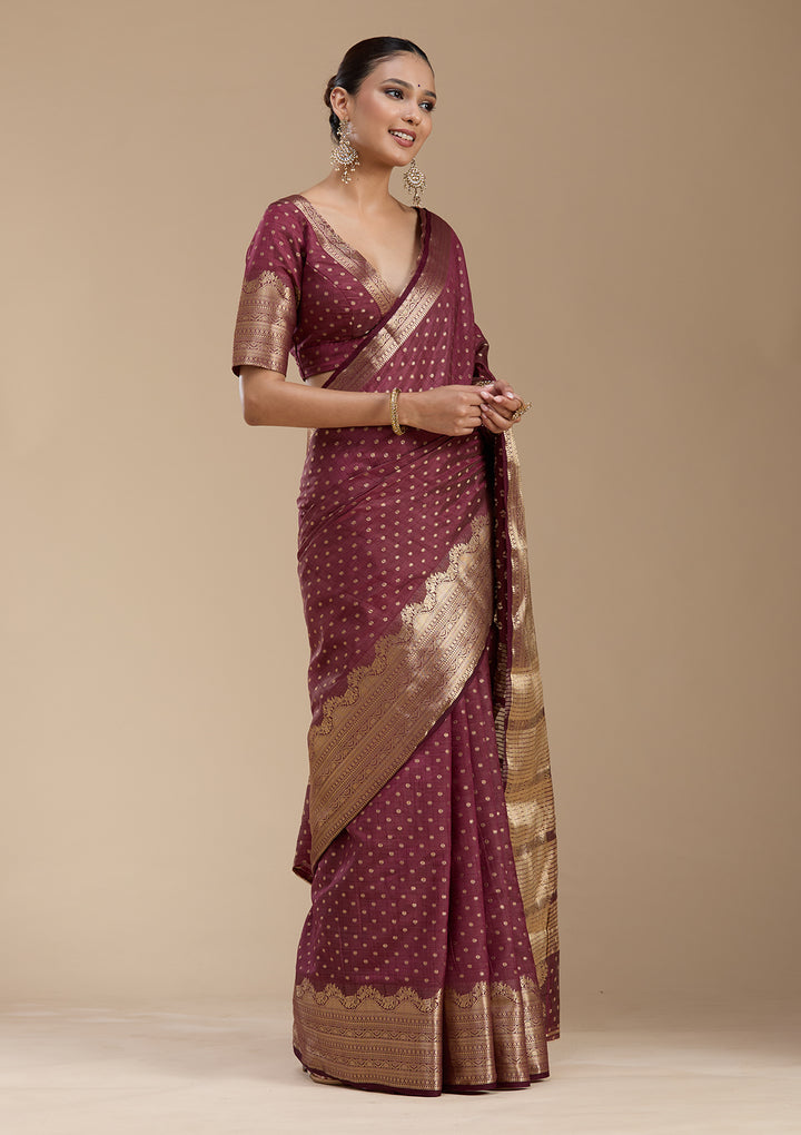 Brown Kanjivaram Silk Saree