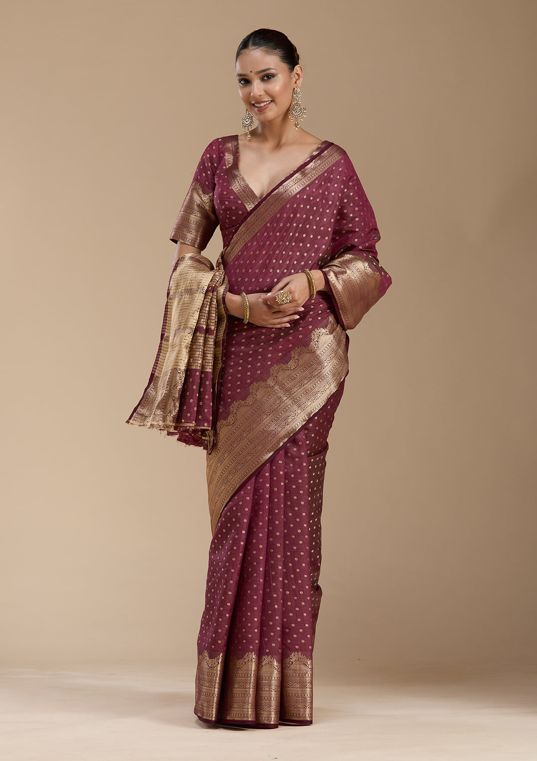 Brown Kanjivaram Silk Saree