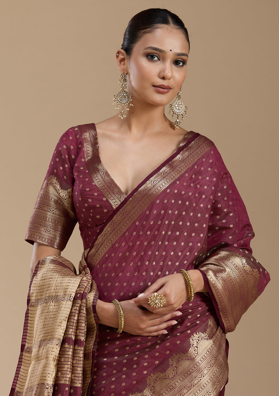 Brown Kanjivaram Silk Saree