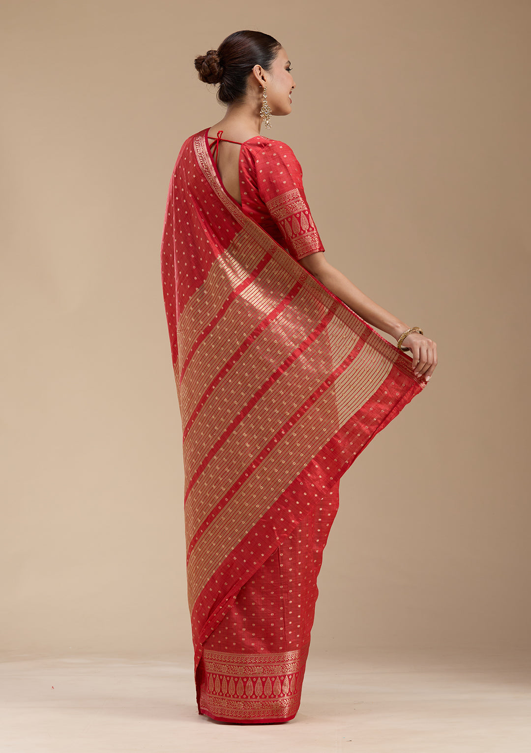 Red Zariwork (Gold) Silk Saree