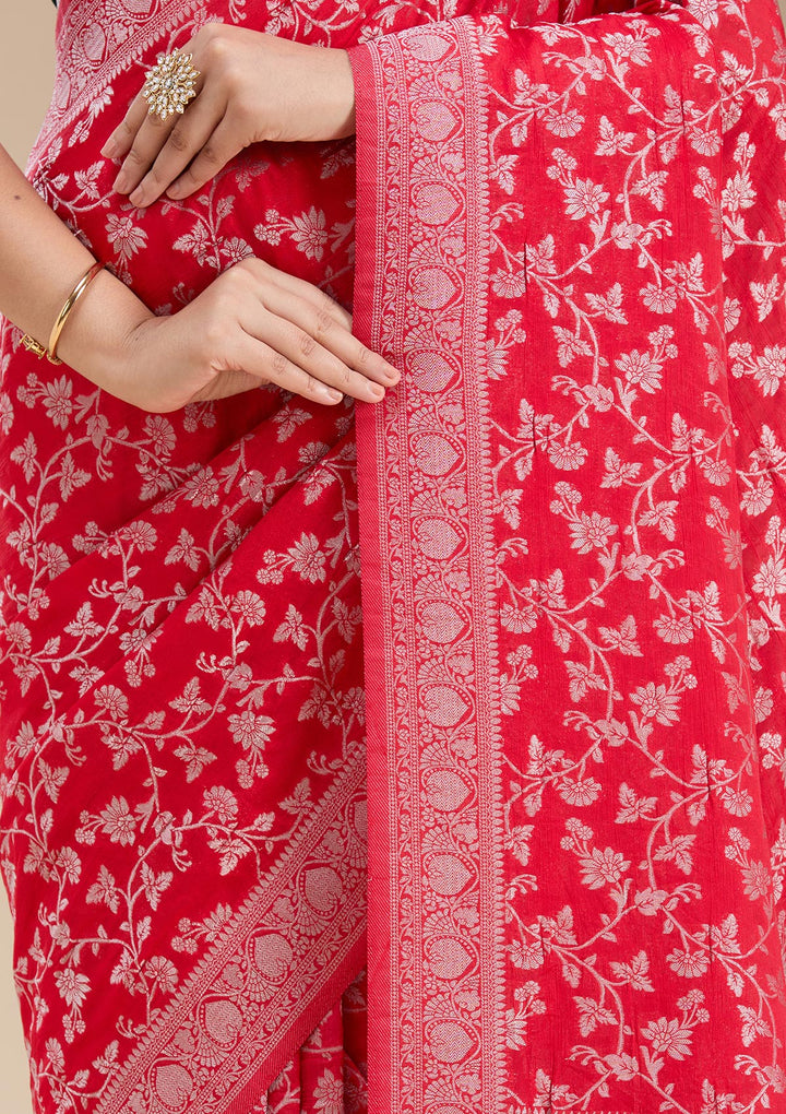 Red Zariwork (Gold) Georgette Silk Saree