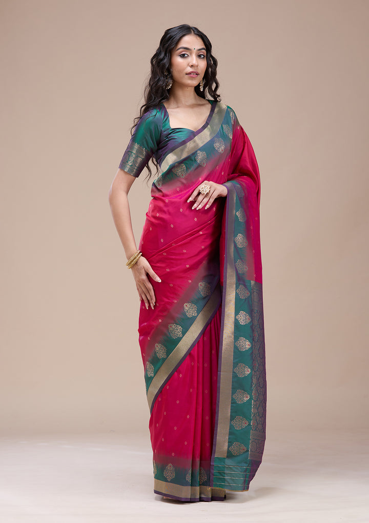 Rani Pink  Paithani Silk Saree