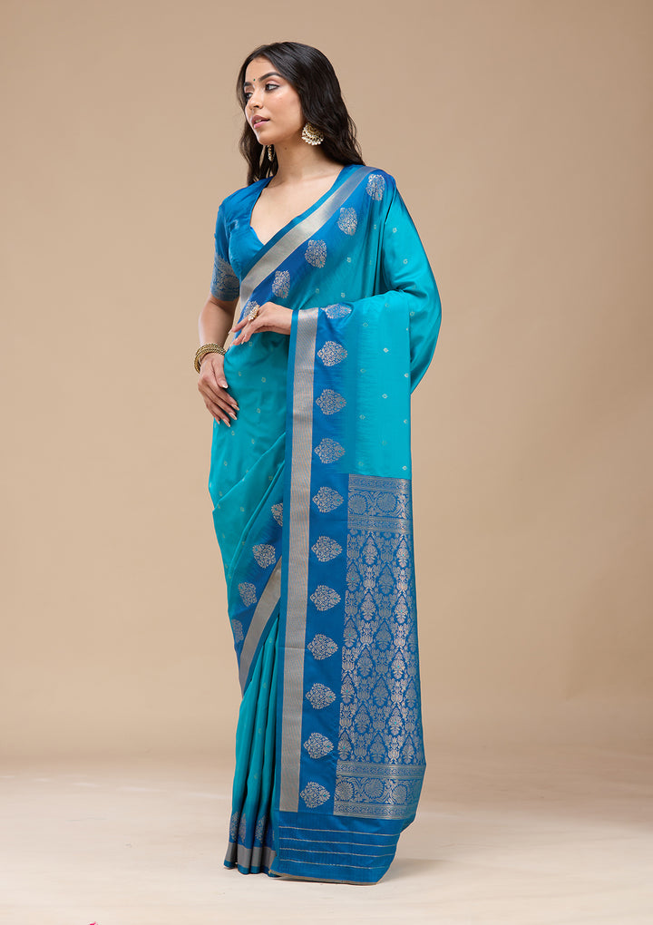 Turquoise Blue Paithani Silk Saree