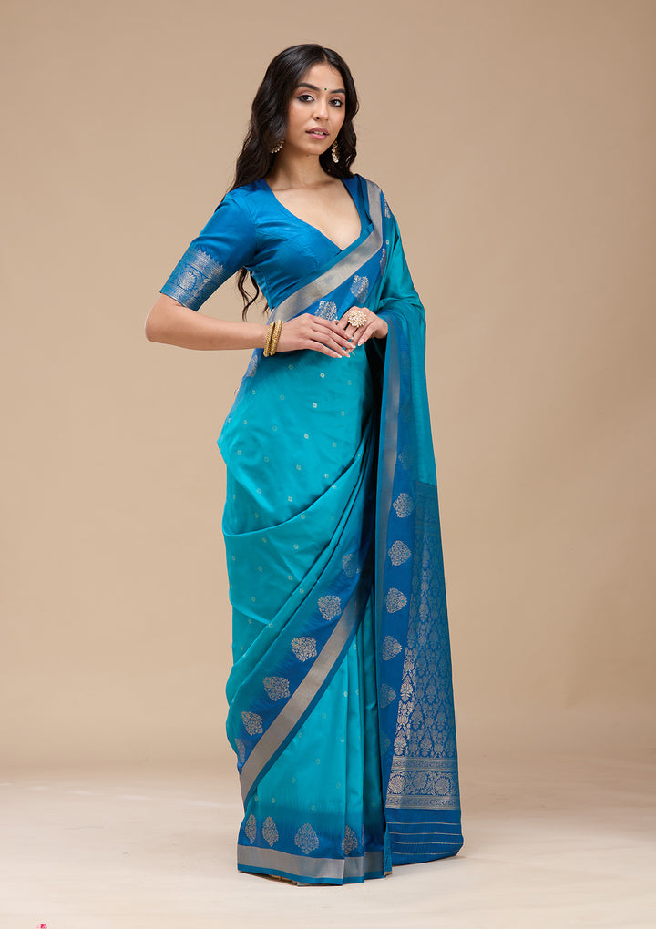 Turquoise Blue Paithani Silk Saree