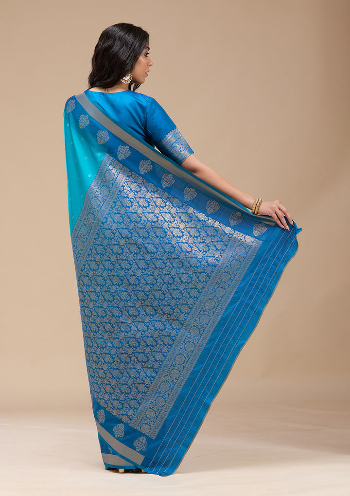 Turquoise Blue Paithani Silk Saree