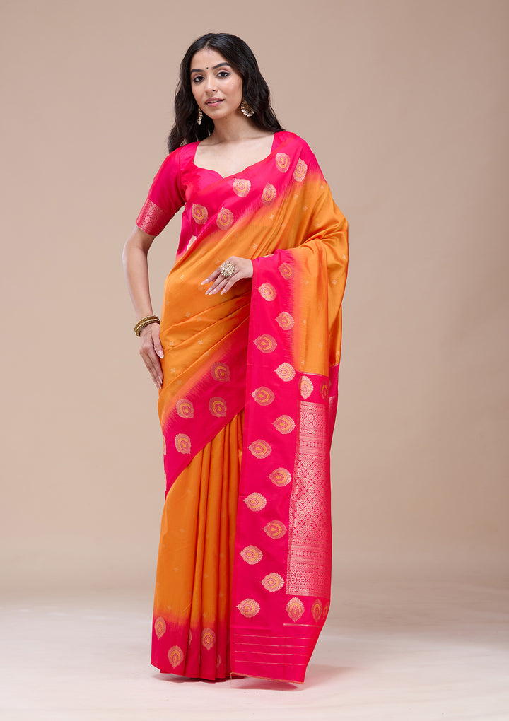 Orange Paithani Silk Saree