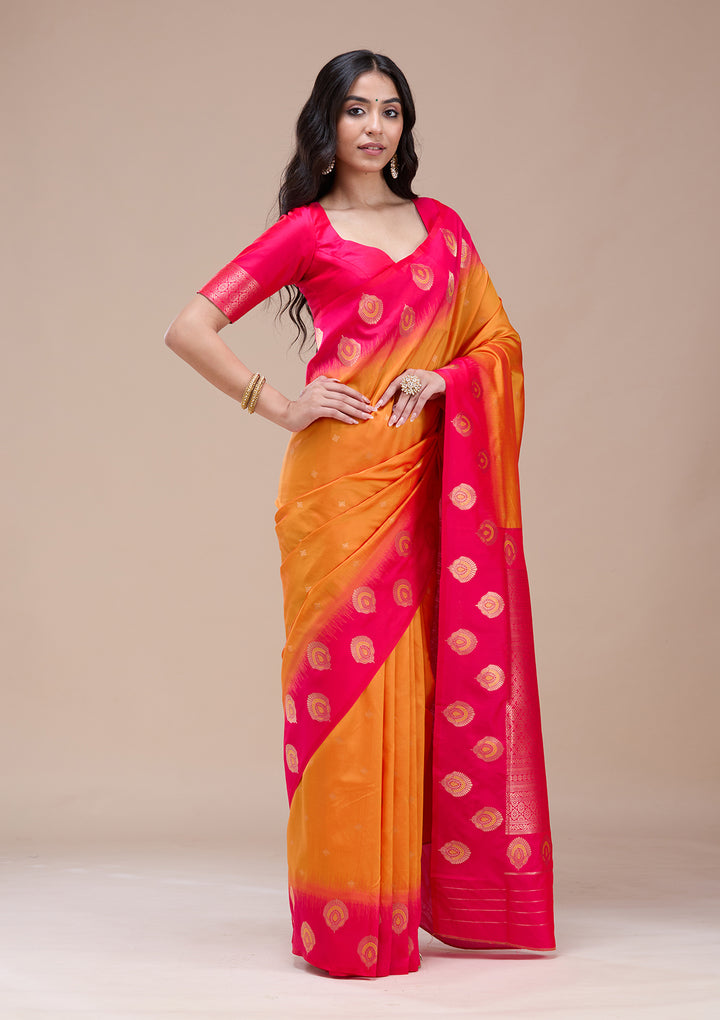 Orange Paithani Silk Saree