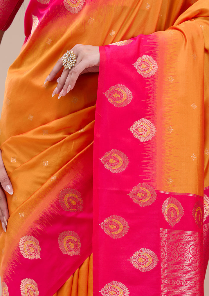 Orange Paithani Silk Saree