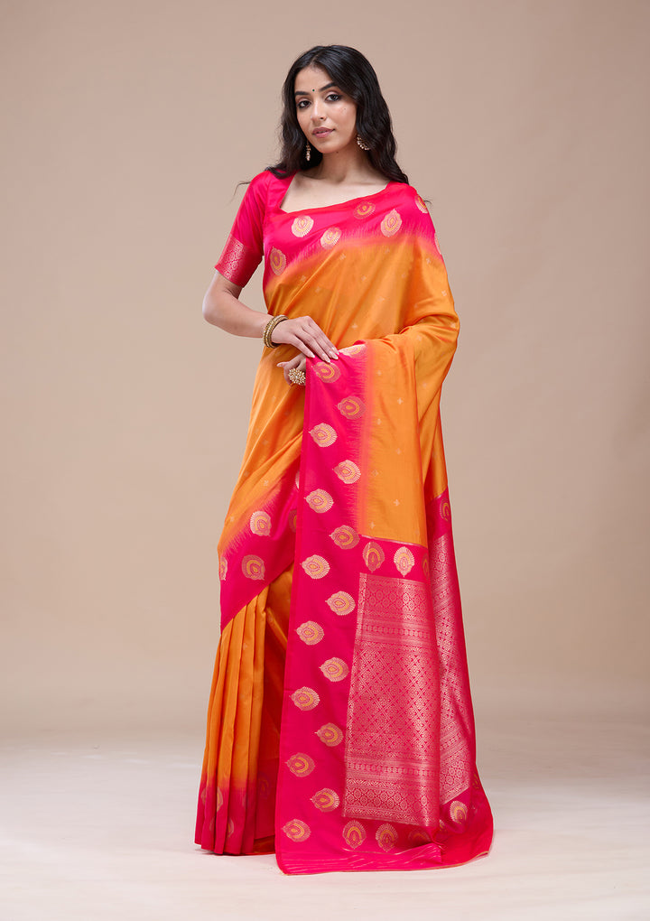 Orange Paithani Silk Saree