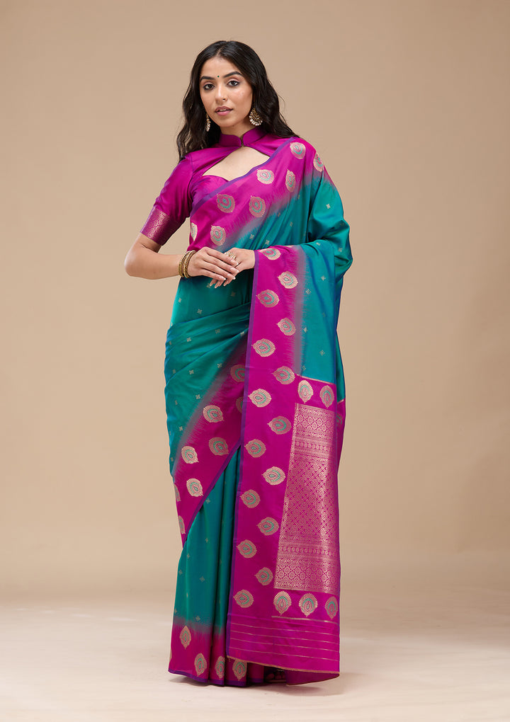 Rama Green Paithani Silk Saree
