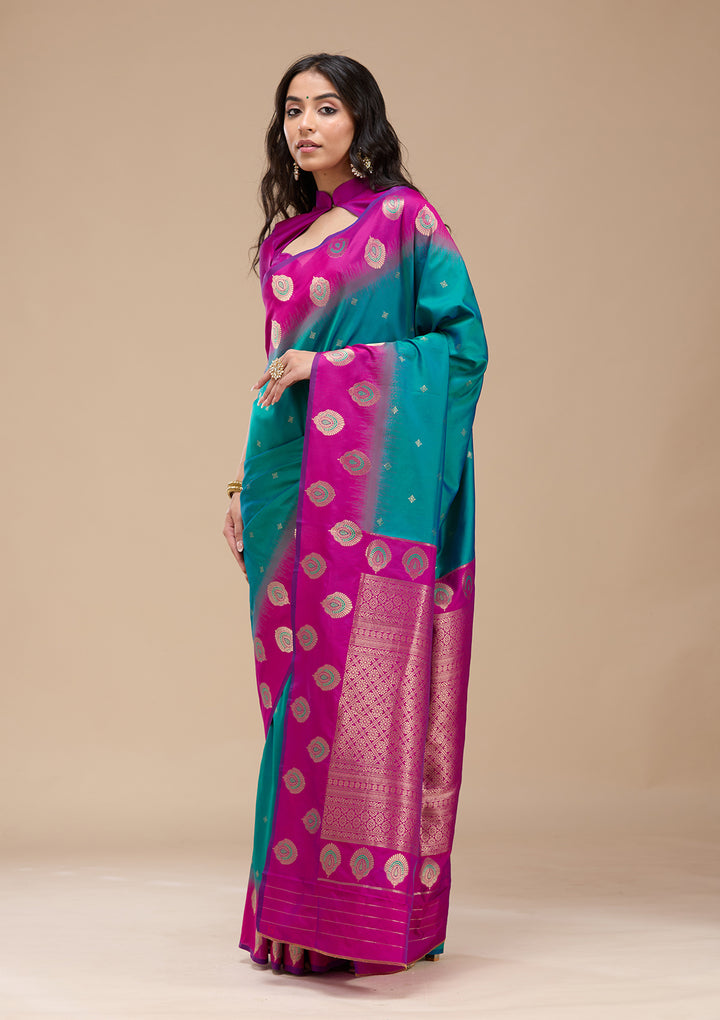 Rama Green Paithani Silk Saree