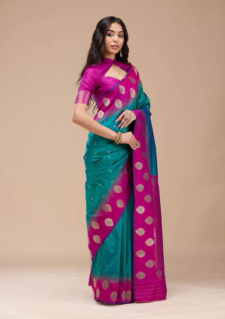 Rama Green Paithani Silk Saree