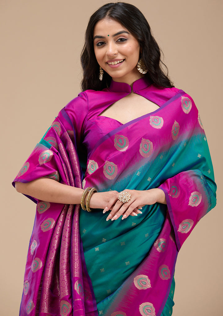 Rama Green Paithani Silk Saree