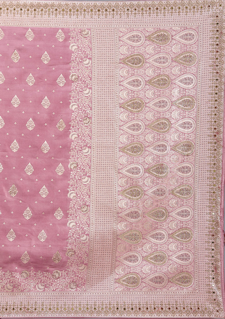 Mauve Stonework Silk Saree