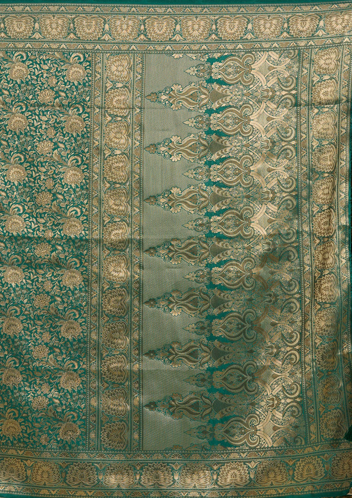 Bottle Green Banarasi Silk Saree