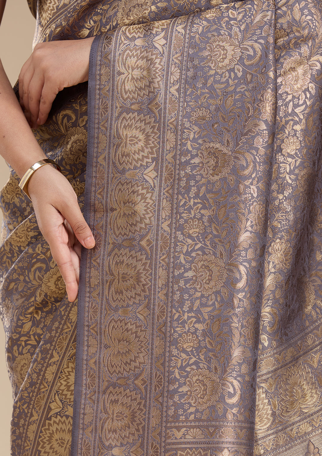 Lavender Banarasi Silk Saree