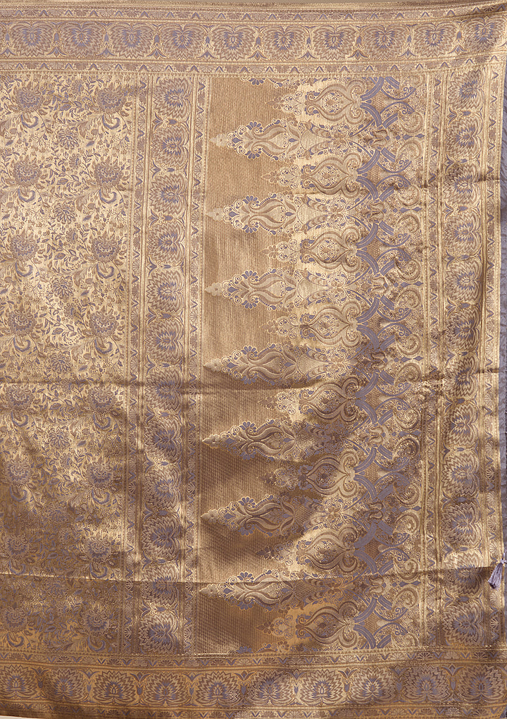 Lavender Banarasi Silk Saree