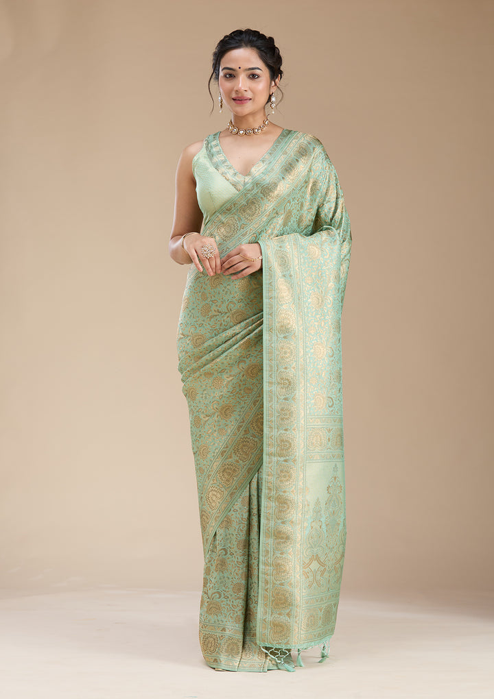 Sky Blue Banarasi Silk Saree
