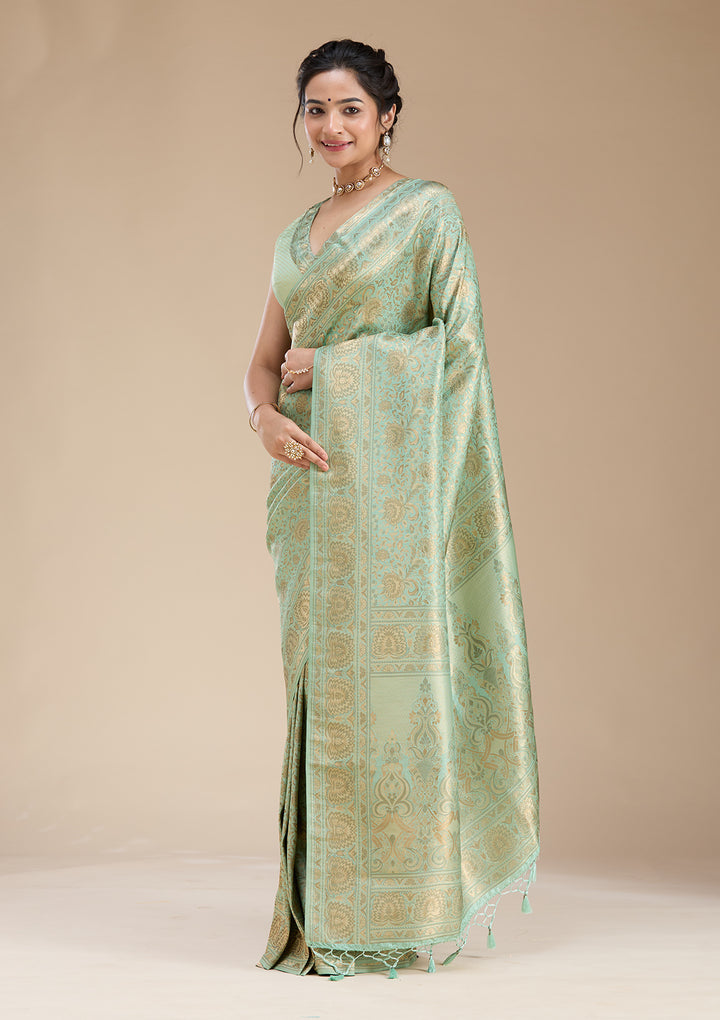 Sky Blue Banarasi Silk Saree