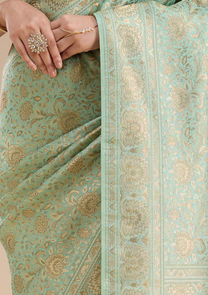 Sky Blue Banarasi Silk Saree