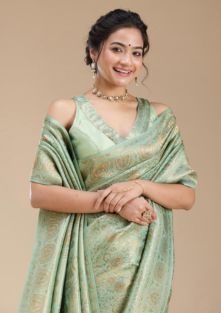 Sky Blue Banarasi Silk Saree