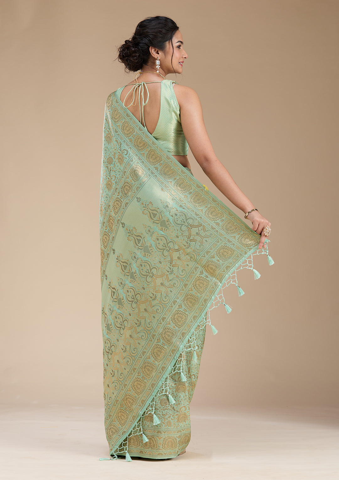 Sky Blue Banarasi Silk Saree