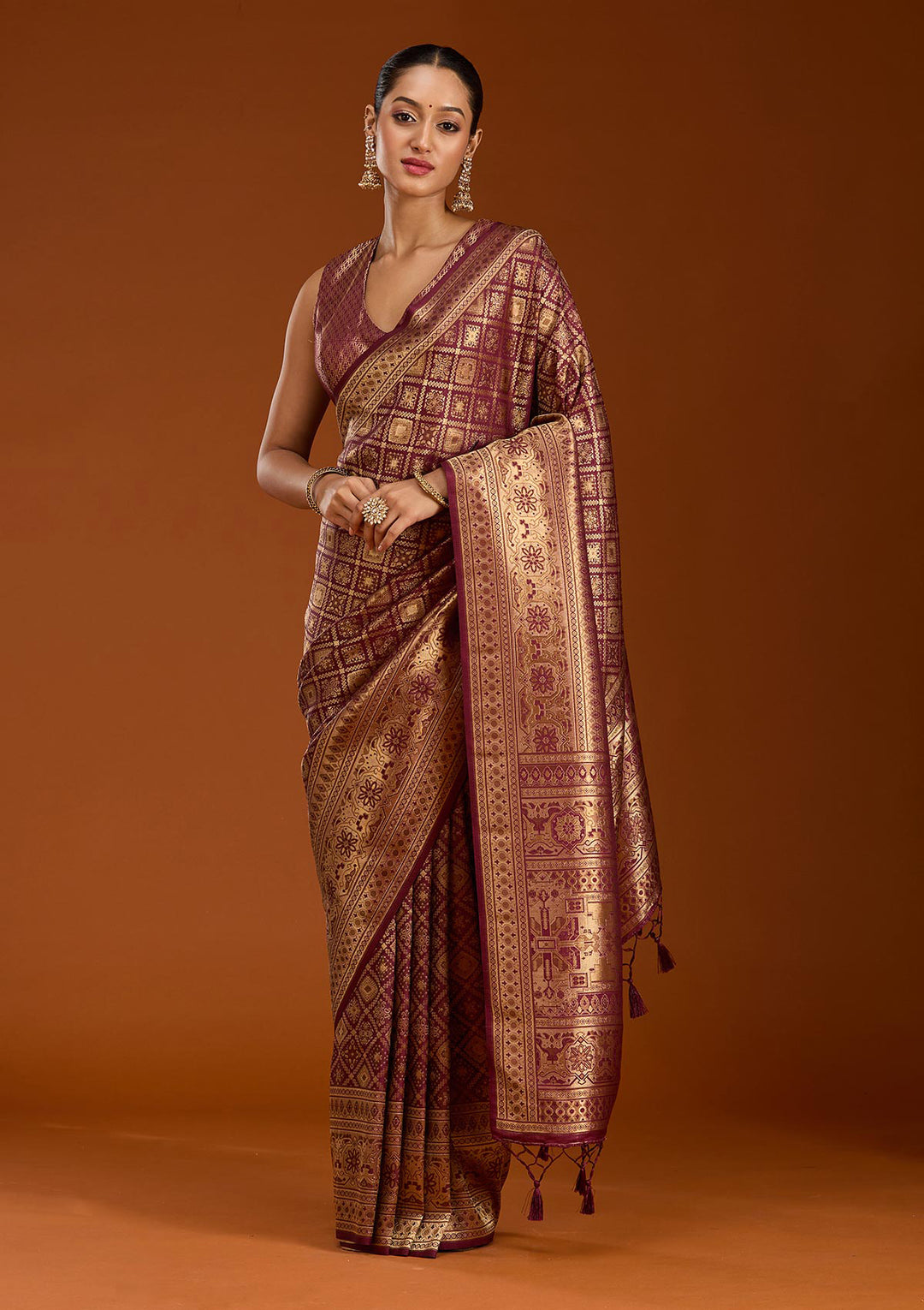 Maroon Zariwork Art Silk Saree