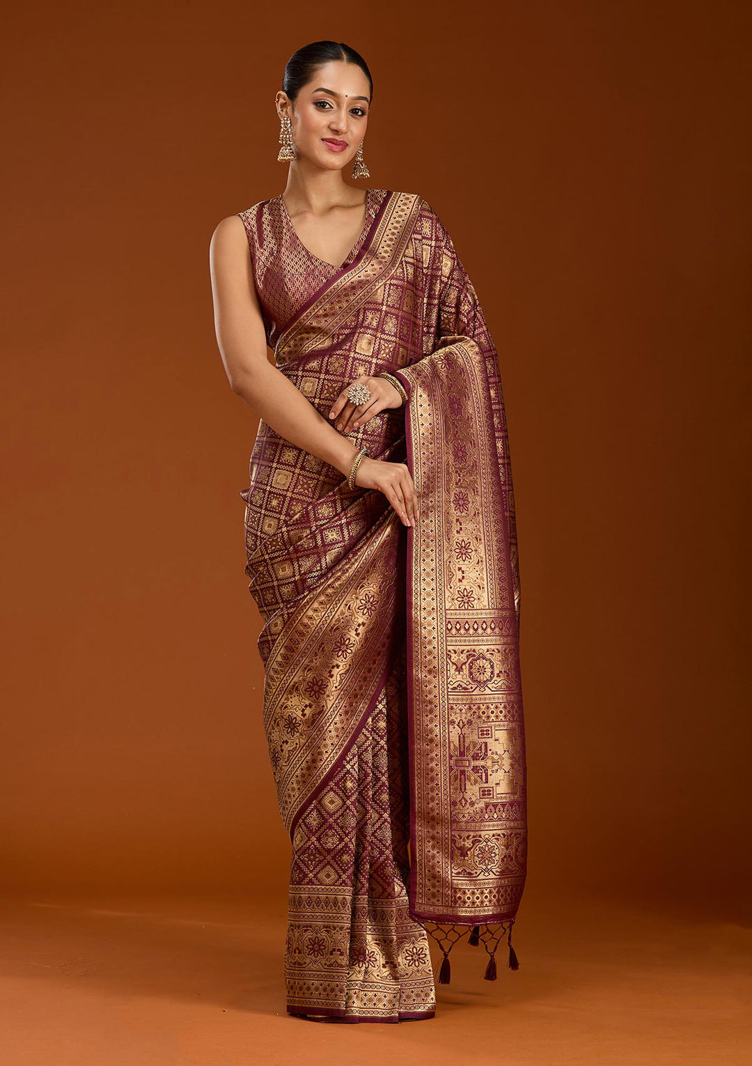 Maroon Zariwork Art Silk Saree