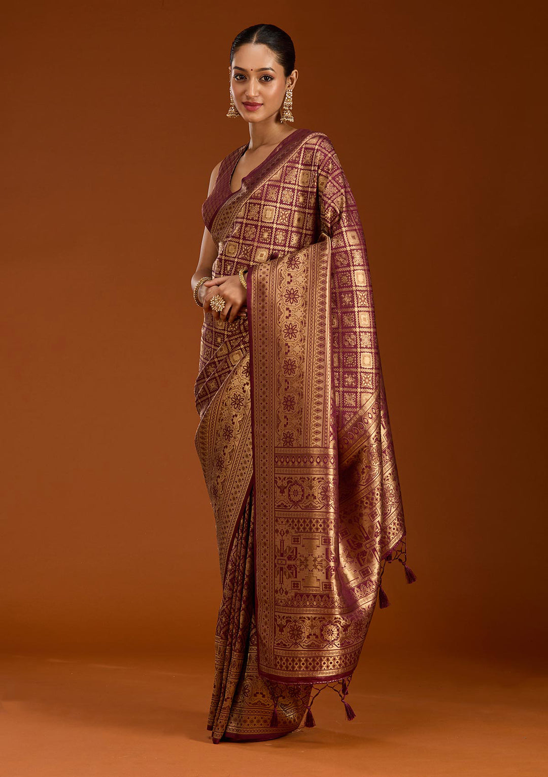 Maroon Zariwork Art Silk Saree