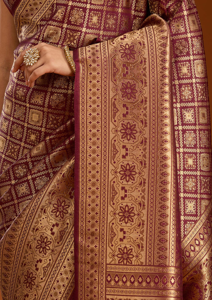 Maroon Zariwork Art Silk Saree