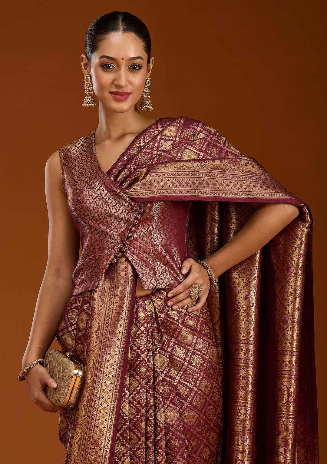 Maroon Zariwork Art Silk Saree
