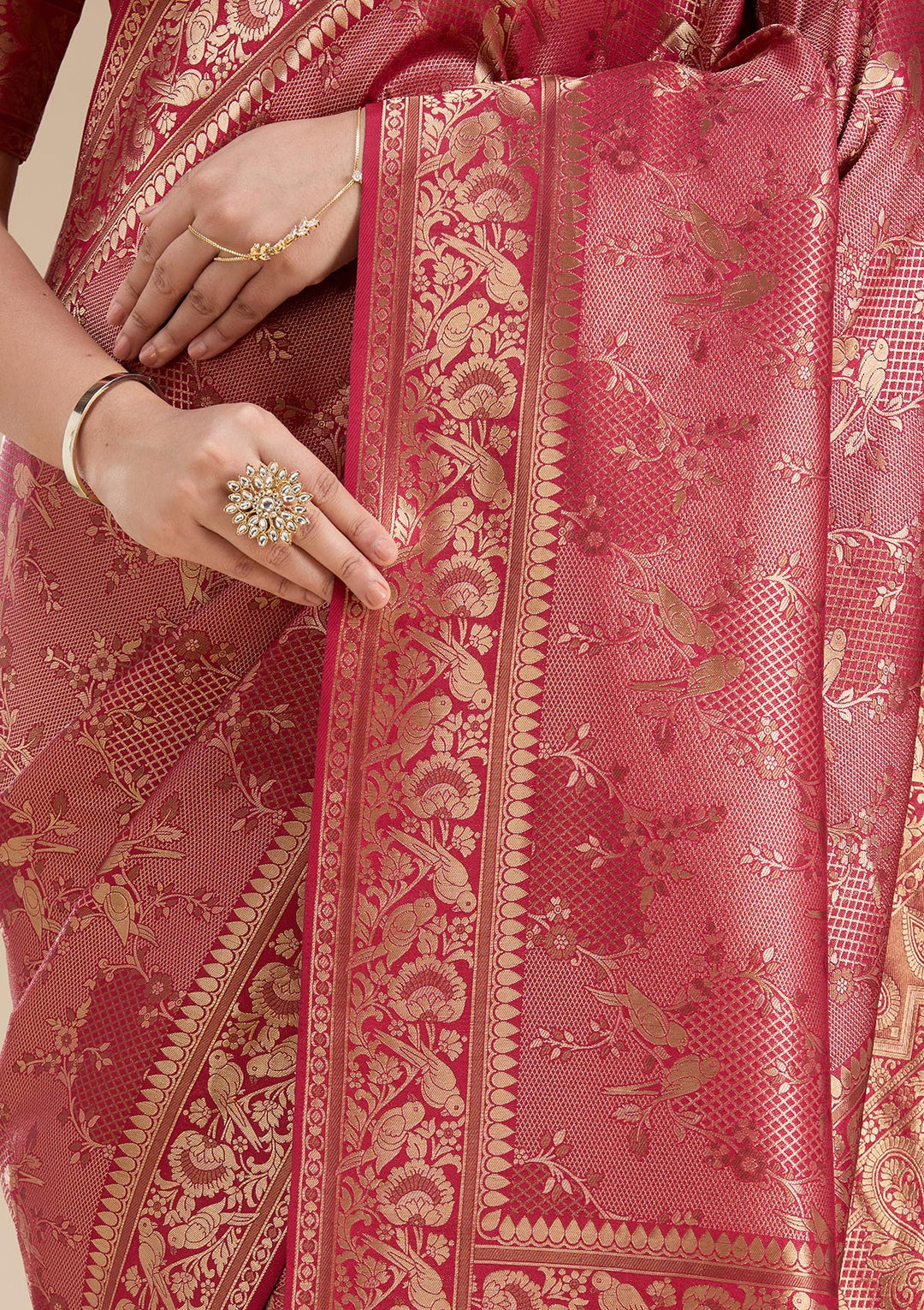 Maroon Banarasi Silk Saree