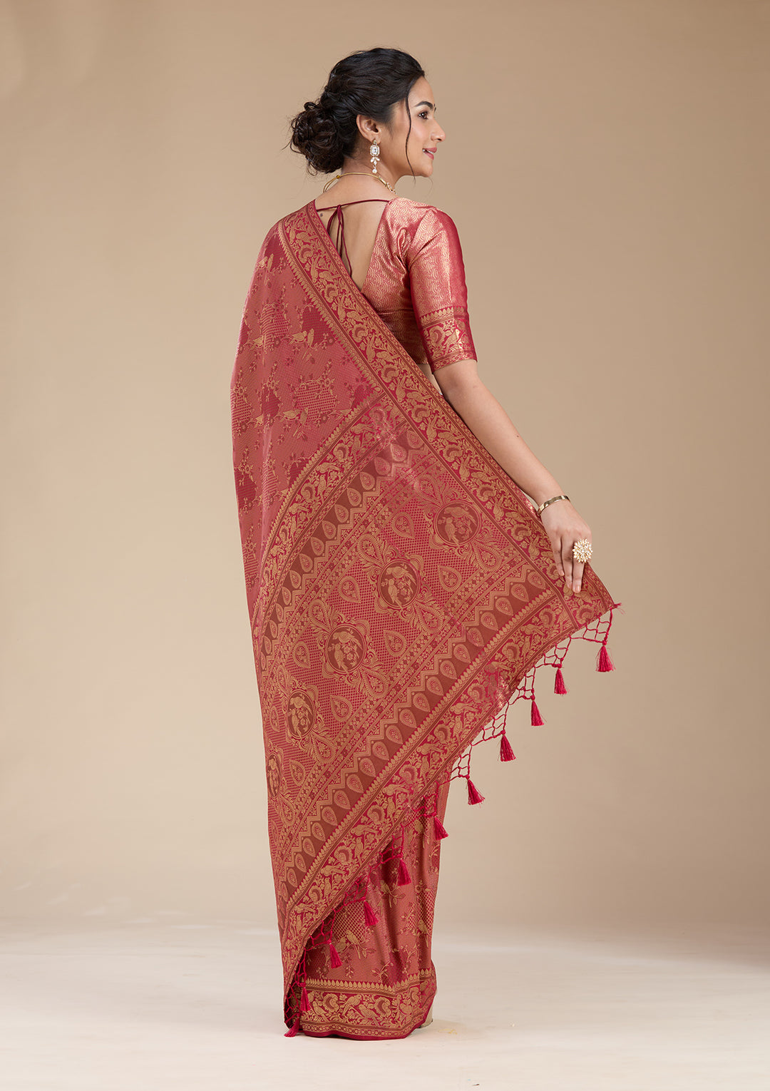 Maroon Banarasi Silk Saree