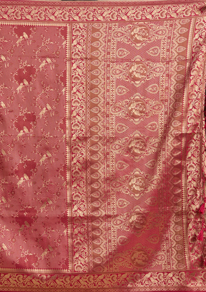 Maroon Banarasi Silk Saree
