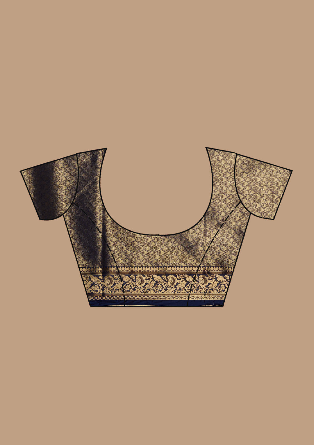 Navy Blue Banarasi Silk Saree