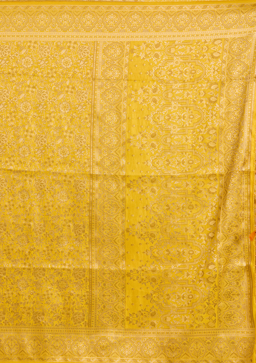 Mustard Banarasi Silk Saree