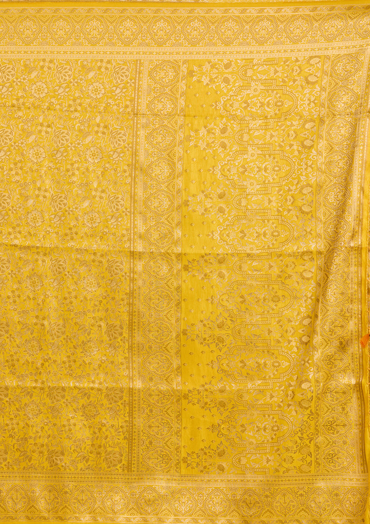Mustard Banarasi Silk Saree