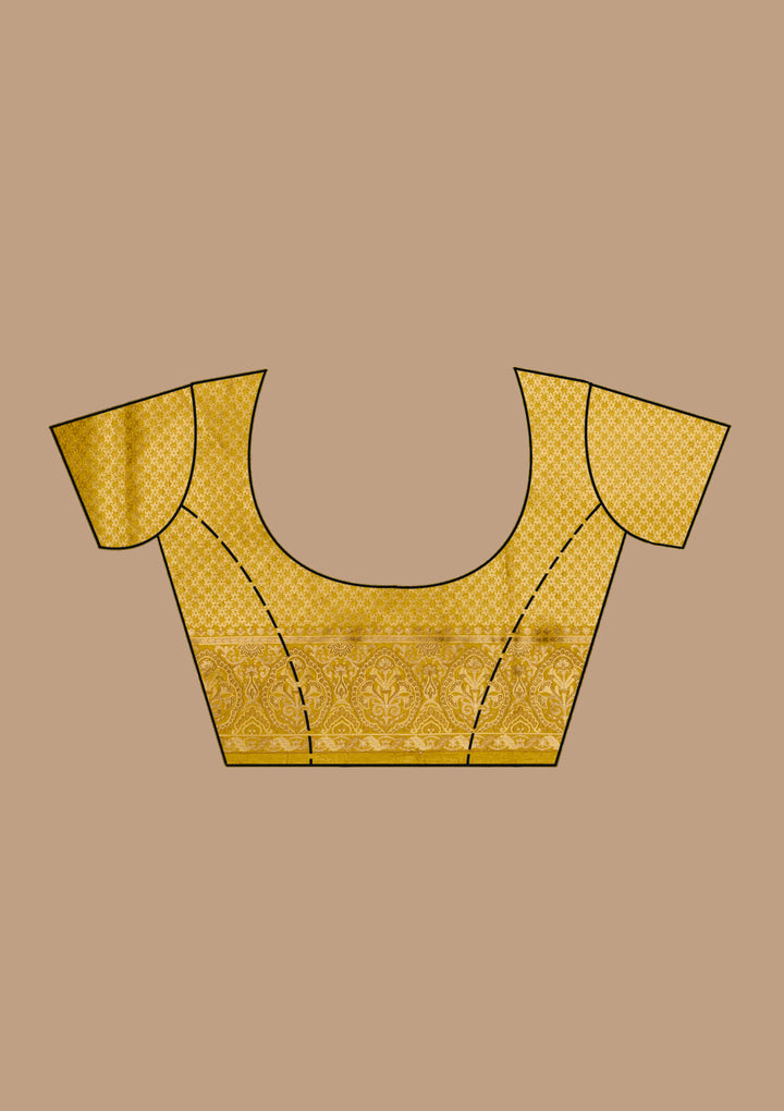 Mustard Banarasi Silk Saree