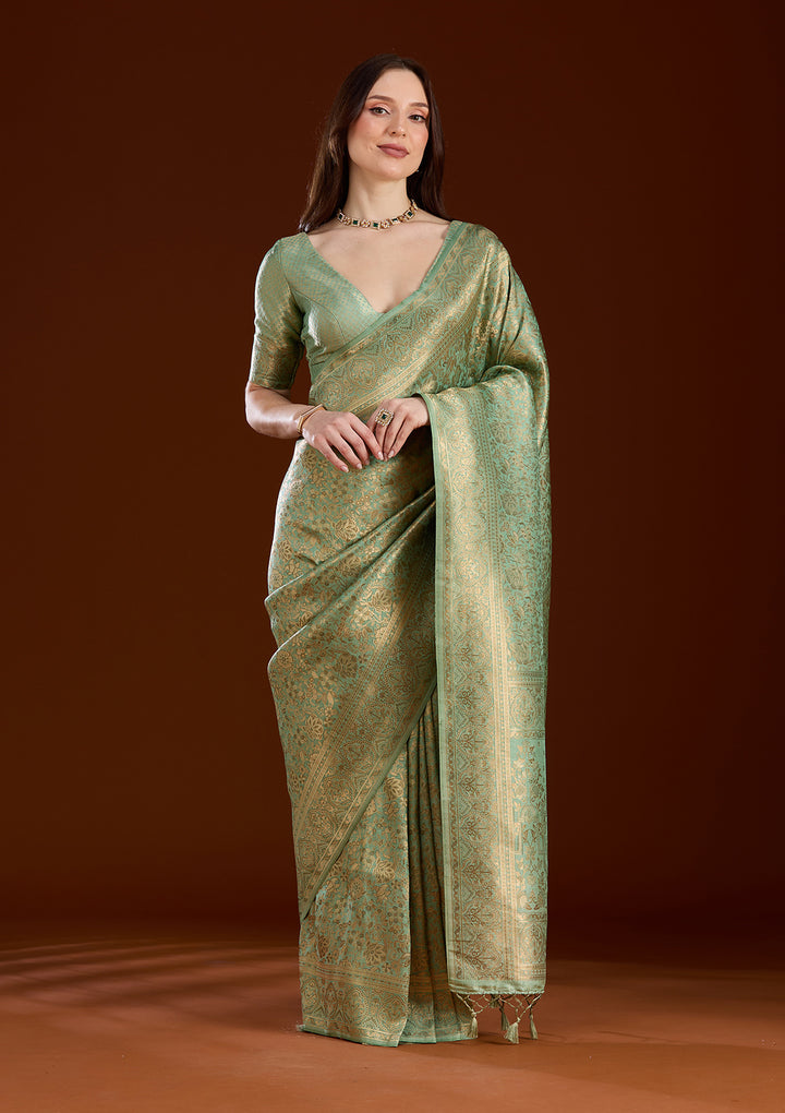 Pista Green Zariwork Art Silk Silk_Saree