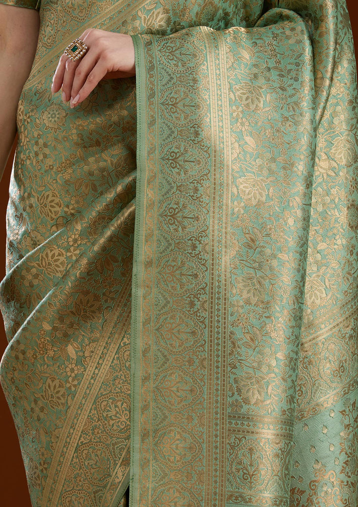 Pista Green Zariwork Art Silk Silk_Saree