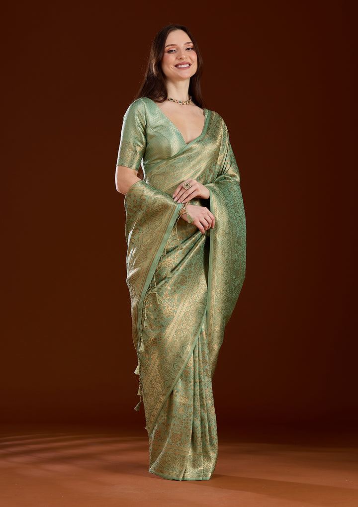Pista Green Zariwork Art Silk Silk_Saree