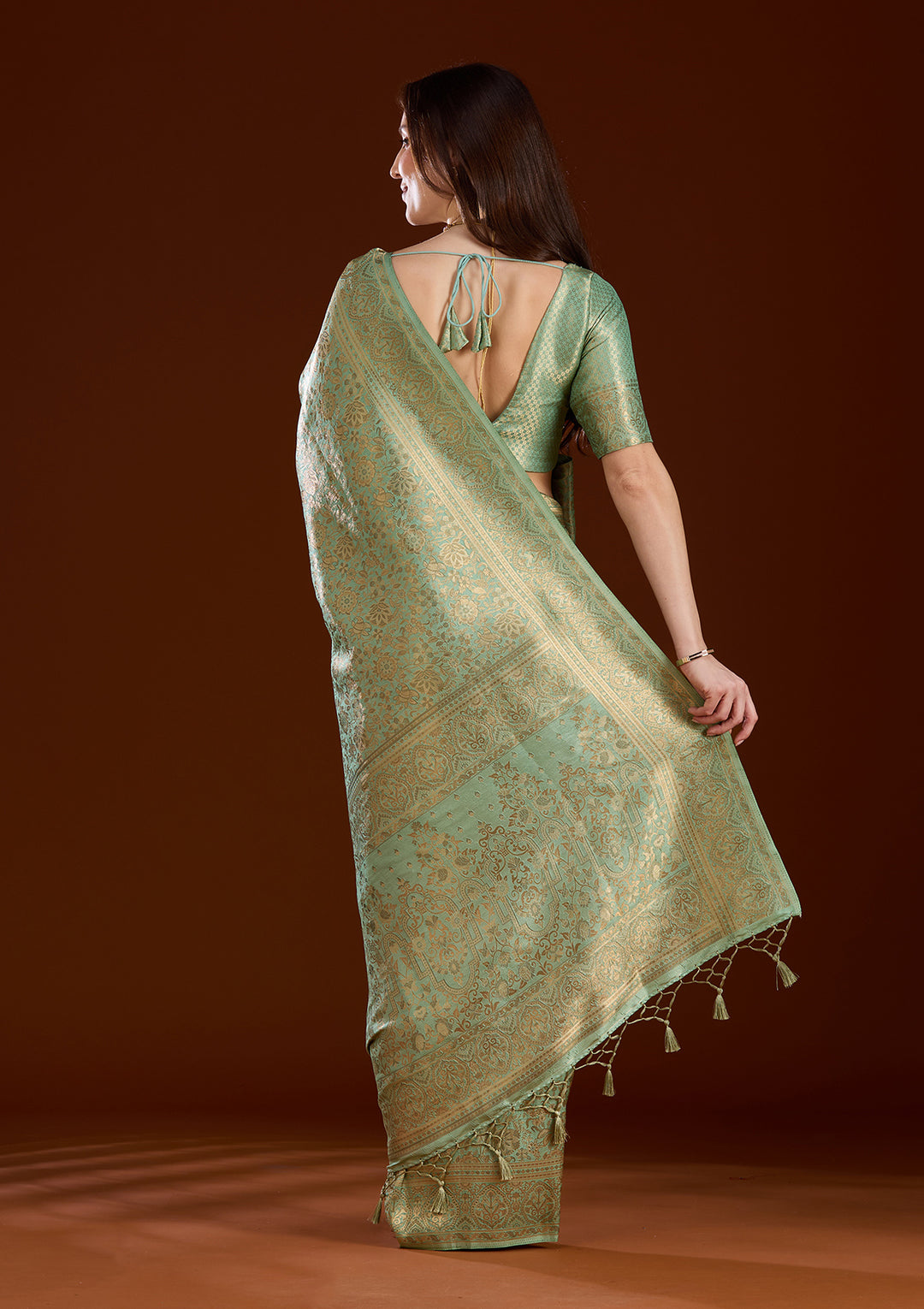 Pista Green Zariwork Art Silk Silk_Saree