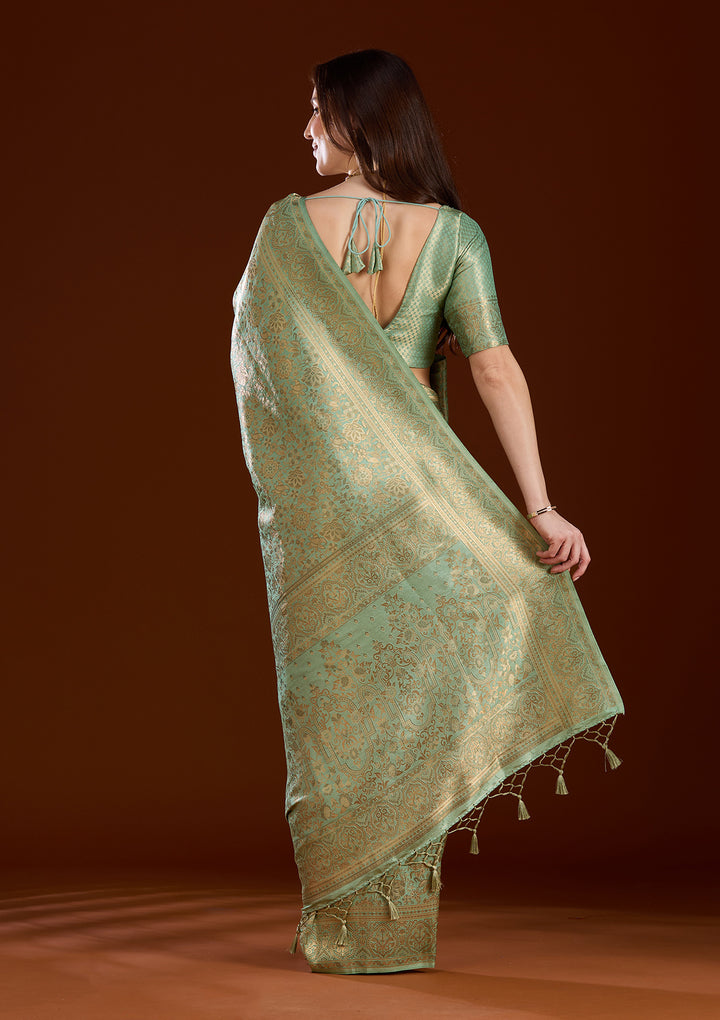 Pista Green Zariwork Art Silk Silk_Saree