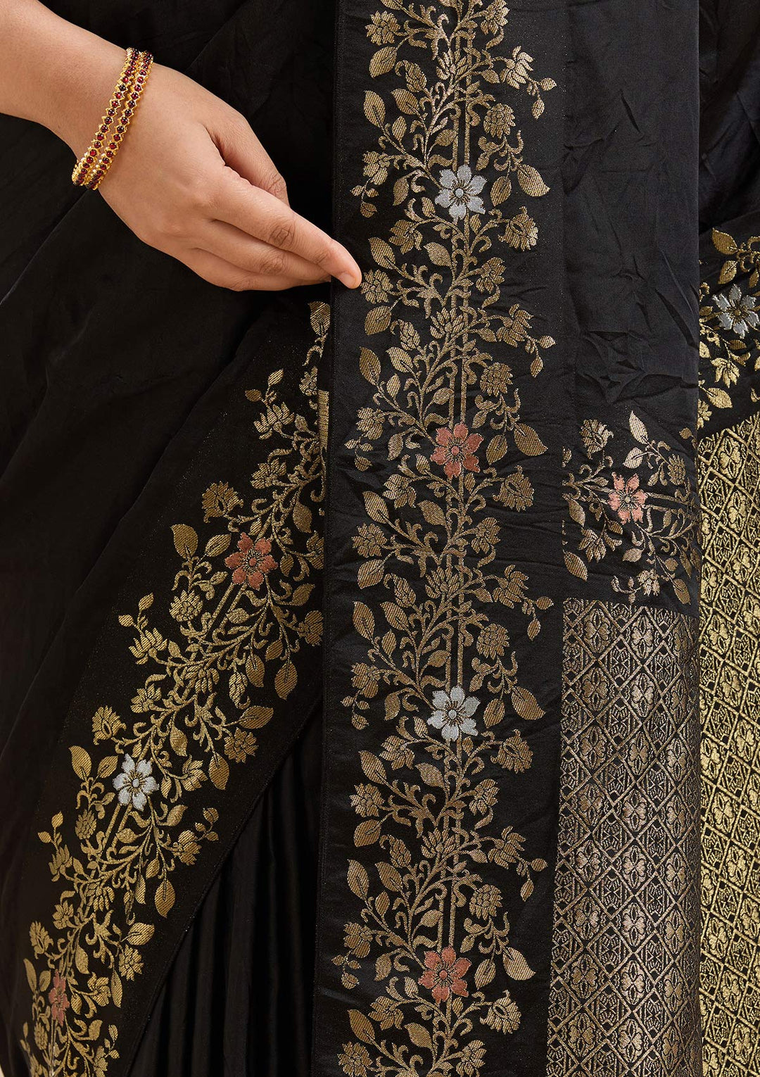 Black Banarasi Silk Saree