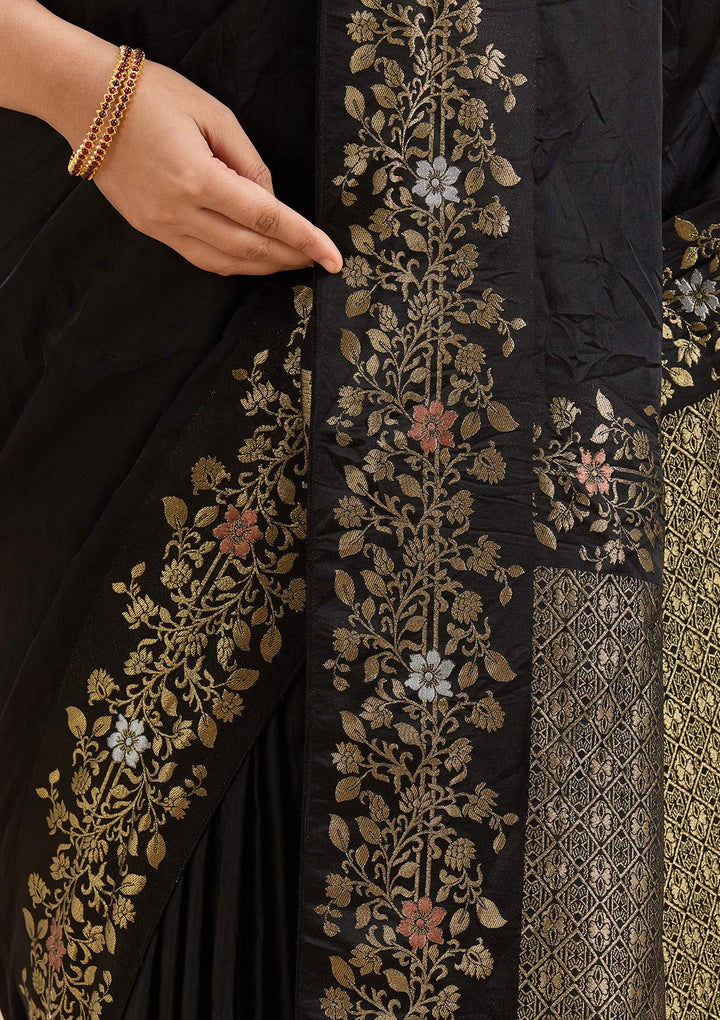 Black Banarasi Silk Saree