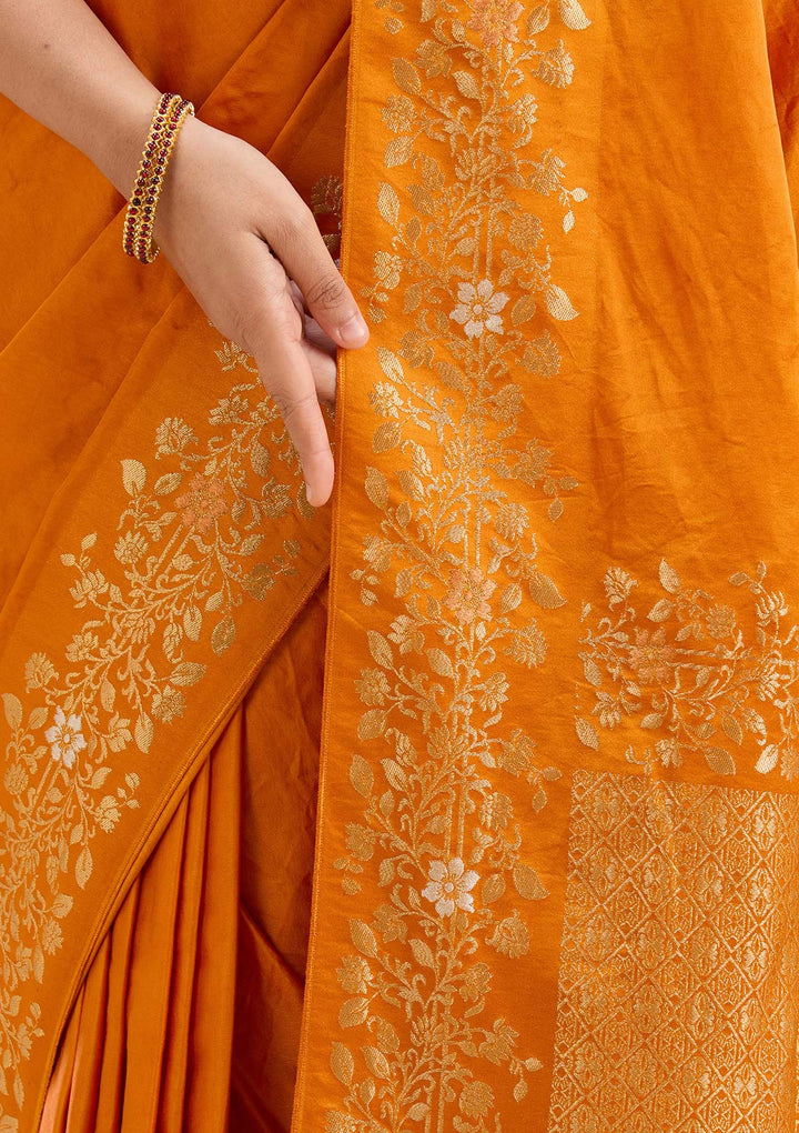 Mustard Banarasi Silk Saree