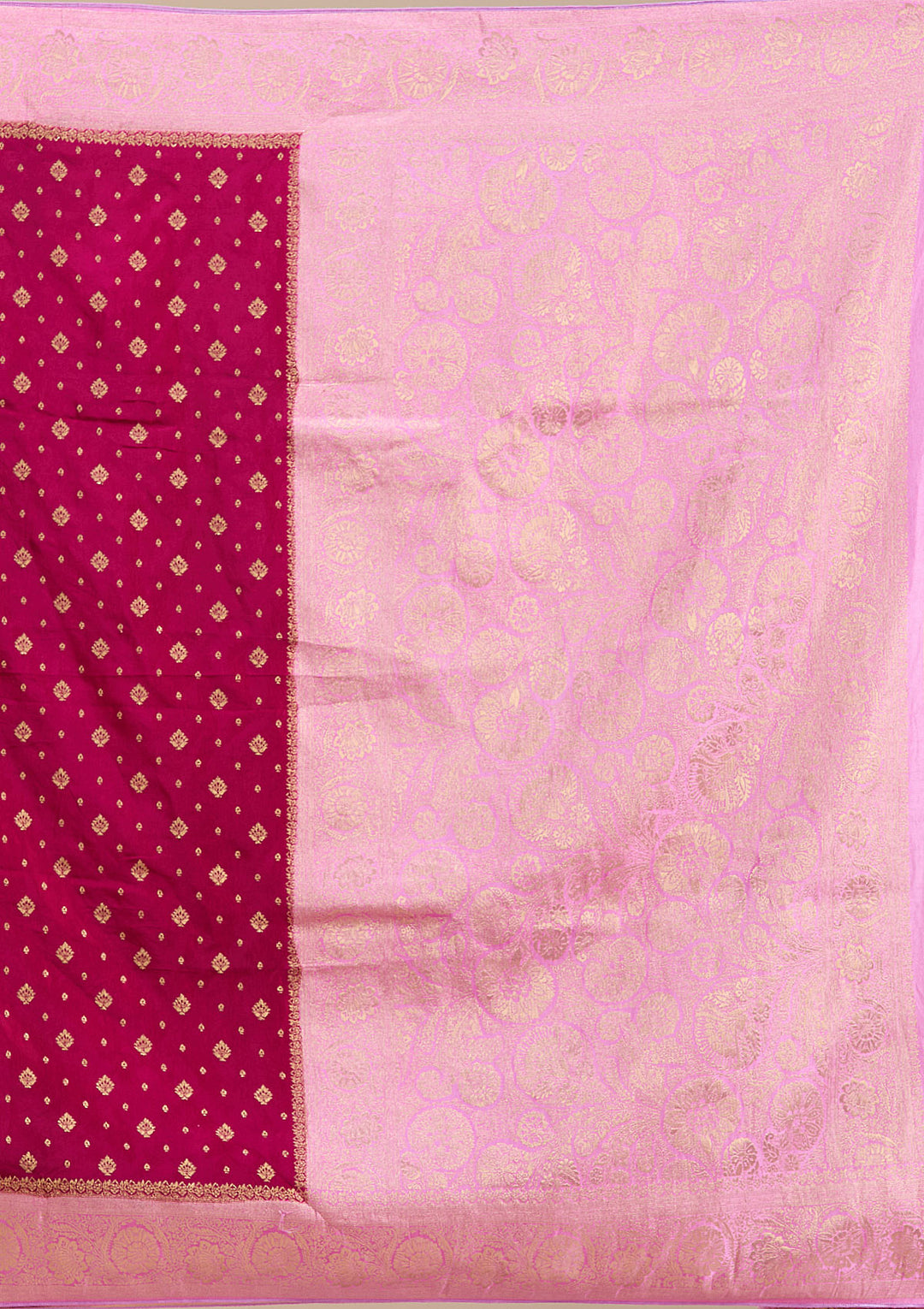 Wine Banarasi Satin Silk Saree