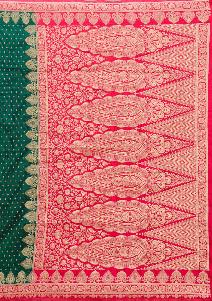 Bottle Green Banarasi Silk Silk Saree