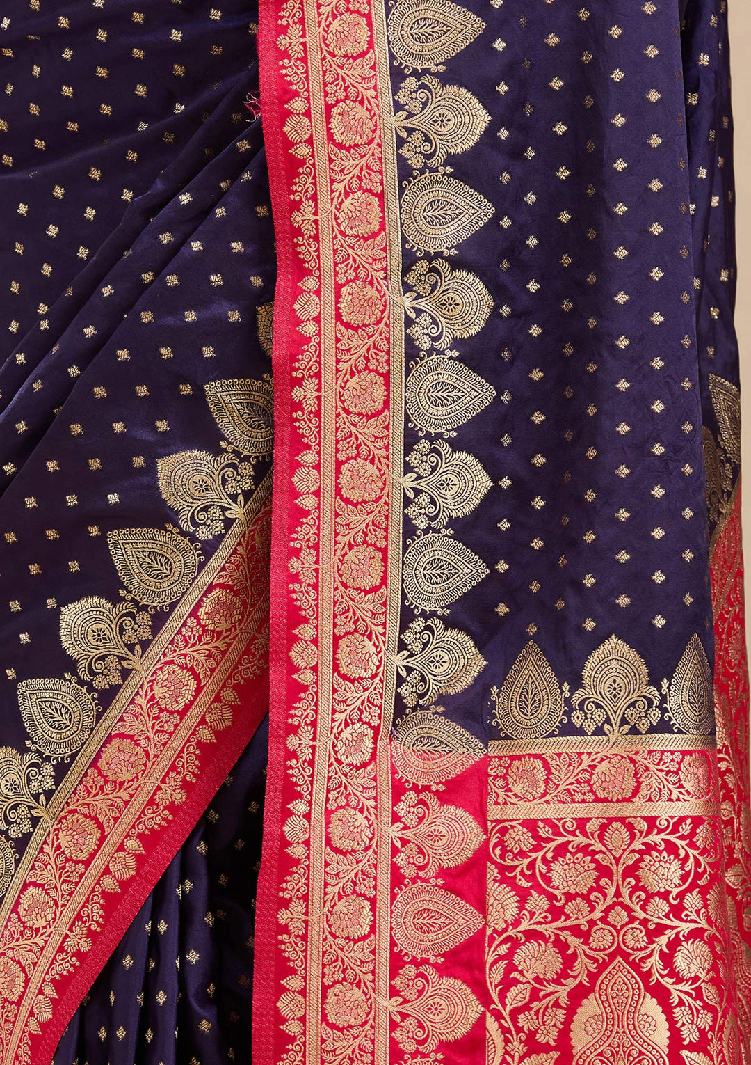 Navy Blue Banarasi Silk Saree